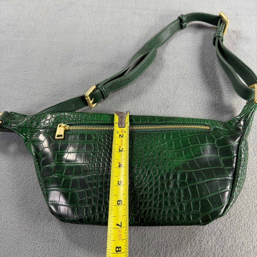Jeffree Star Green Crocodile Embossed Waist Bag Crossbody Gold Star Logo - Picture 9 of 9